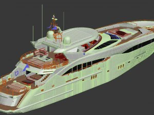 sunseeker predator 130 superyacht 3D Model