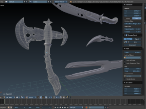 sci fi knifes and swords 3D Model