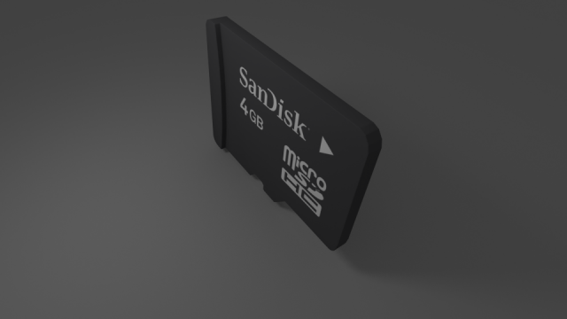 micro sd memory card 3D-Modell .c4d .max .obj .3ds .fbx .stl .blend 