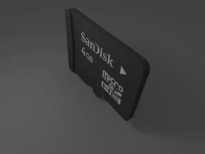 micro SD-geheugenkaart 3D Model