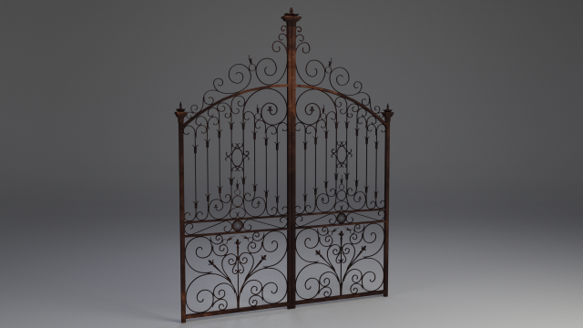 wrought iron gate 3D Model .c4d .max .obj .3ds .fbx .stl .blend 