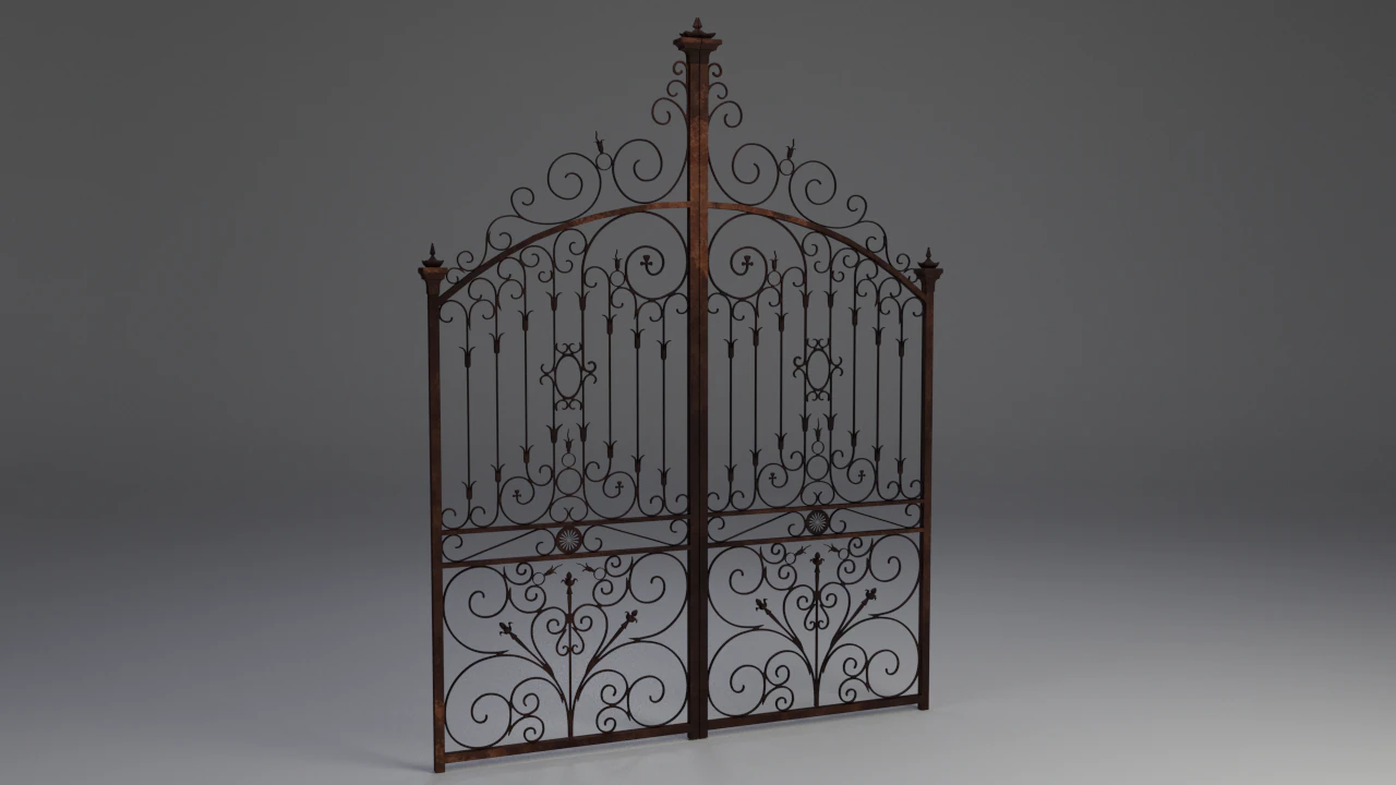 wrought iron gate 3D Model .c4d .max .obj .3ds .fbx .stl .blend 