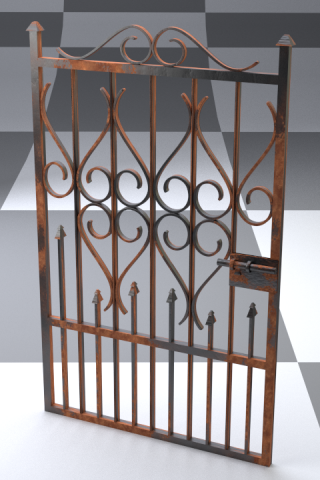 iron gate 3D Model .c4d .max .obj .3ds .fbx .stl .blend 