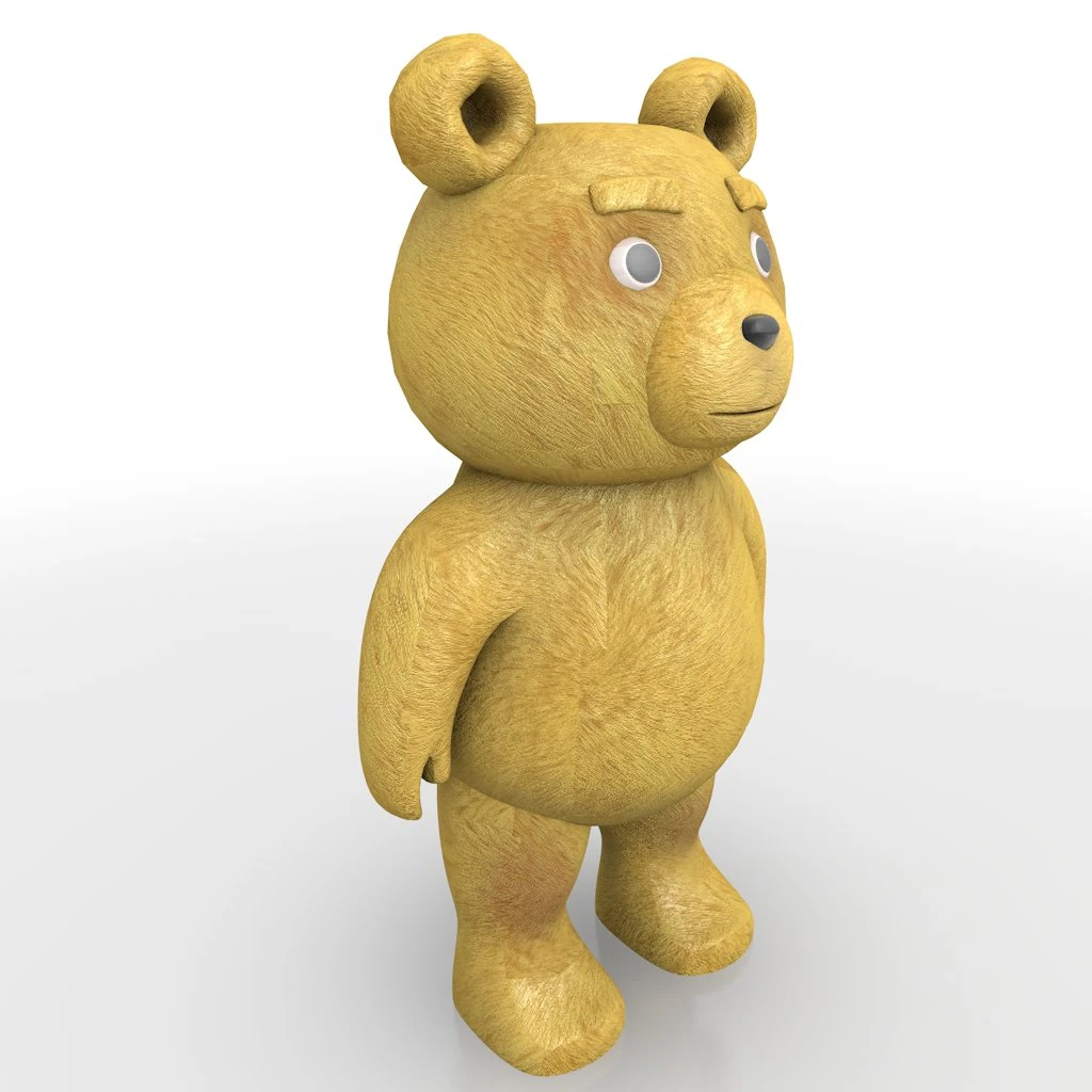 teddy bearted 3D Model .c4d .max .obj .3ds .fbx .stl .blend 
