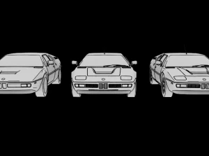bmw m1 1979 3D Model