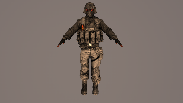 soldier 3Dモデル .c4d .max .obj .3ds .fbx .stl .blend 