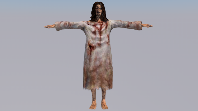 woman zombie 3D-Modell .c4d .max .obj .3ds .fbx .stl .blend 