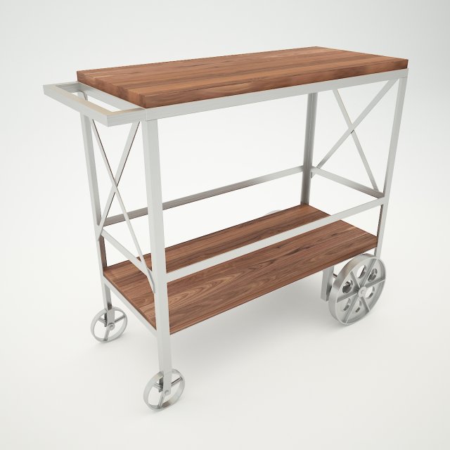 butler industrial trolley server 3Dモデル .c4d .max .obj .3ds .fbx .stl .blend 