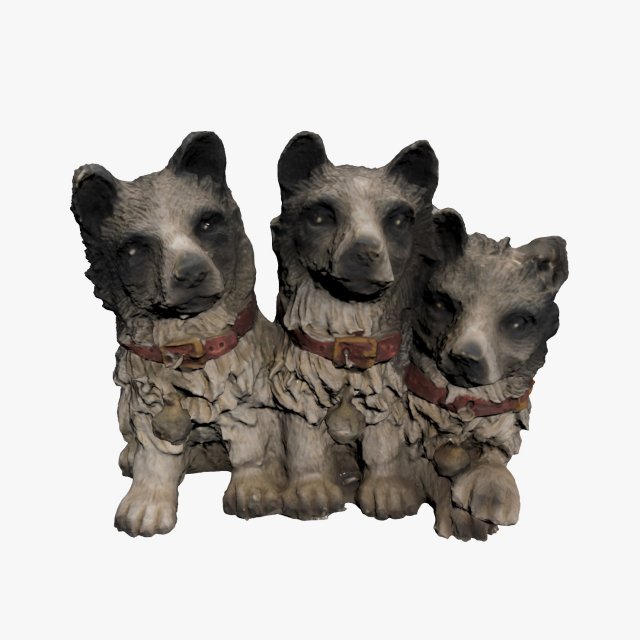 dog statue 3D Model .c4d .max .obj .3ds .fbx .stl .blend 