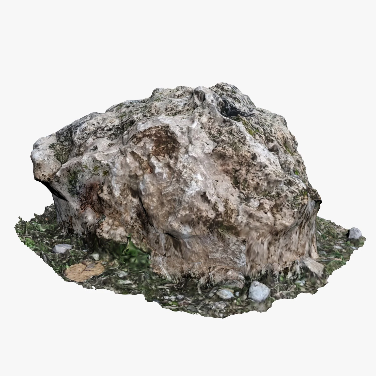 mossy rock 3D Model .c4d .max .obj .3ds .fbx .stl .blend 