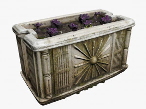 середньовічний квітковий горщик 3D Модель