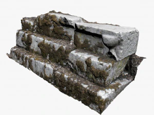 antica scala in pietra Modello 3D