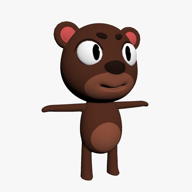 cartoon bear character 3D-Modell .c4d .max .obj .3ds .fbx .stl .blend 
