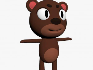 만화 곰 캐릭터 3D 모델