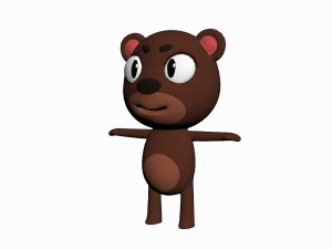 cartoon bear character 3D-Modell