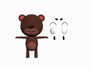 cartoon bear character 3D-Modell