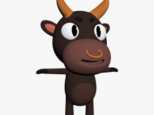 cartoon bull character Model 3D