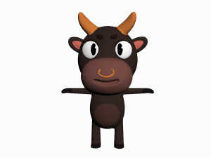 cartoon bull character 3D Model