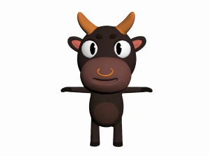 cartoon bull character 3D Model