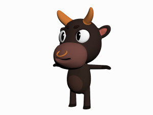 cartoon bull character 3D Model
