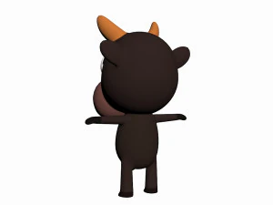 cartoon bull character 3D Model