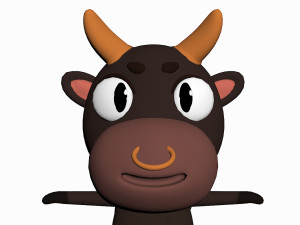 cartoon bull character 3D Model