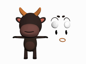 cartoon bull character 3D Model