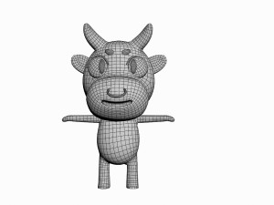 cartoon bull character 3D Model