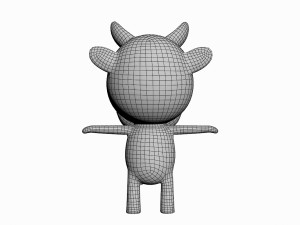 cartoon bull character 3D Model