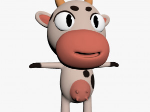 cartoon cow character Model 3D