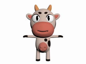cartoon cow character 3D Model