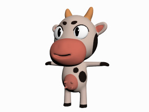 cartoon cow character Modelo 3D