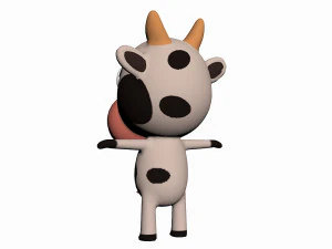 cartoon cow character 3D Model