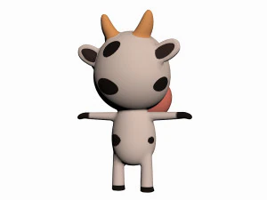 cartoon cow character 3D Model