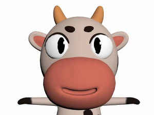 cartoon cow character 3D Model