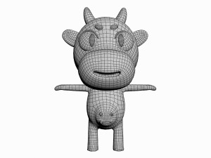 cartoon cow character Modelo 3D