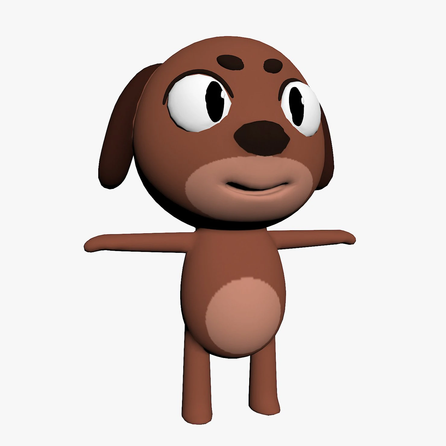 cartoon dog character 3D Model .c4d .max .obj .3ds .fbx .stl .blend 