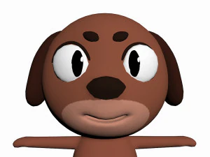cartoon dog character 3D Model