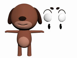 cartoon dog character 3D Model