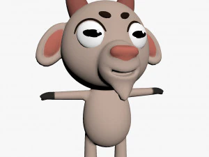 만화 염소 캐릭터 3D 모델