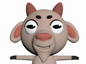 cartoon goat character 3D Model