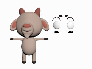 cartoon goat character 3D 모델