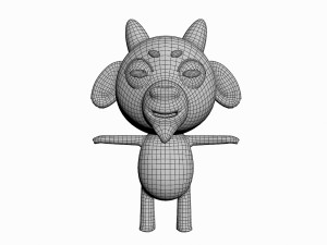 cartoon goat character 3D 모델