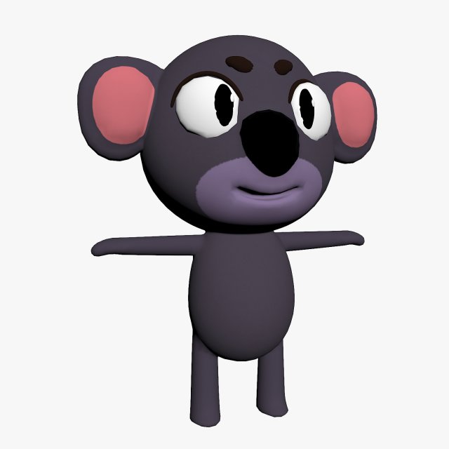 cartoon koala character 3D Model .c4d .max .obj .3ds .fbx .stl .blend 