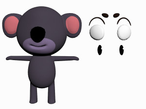 cartoon koala character 3D Model