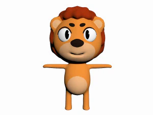 cartoon lion character 3D Model