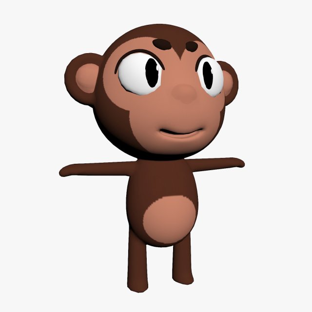 cartoon monkey character 3D मॉडल .c4d .max .obj .3ds .fbx .stl .blend 