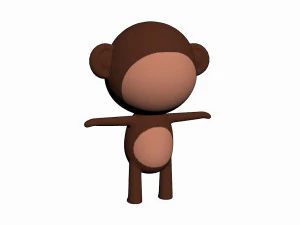 cartoon monkey character 3D Model