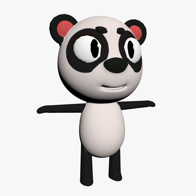 cartoon panda character 3Dモデル .c4d .max .obj .3ds .fbx .stl .blend 
