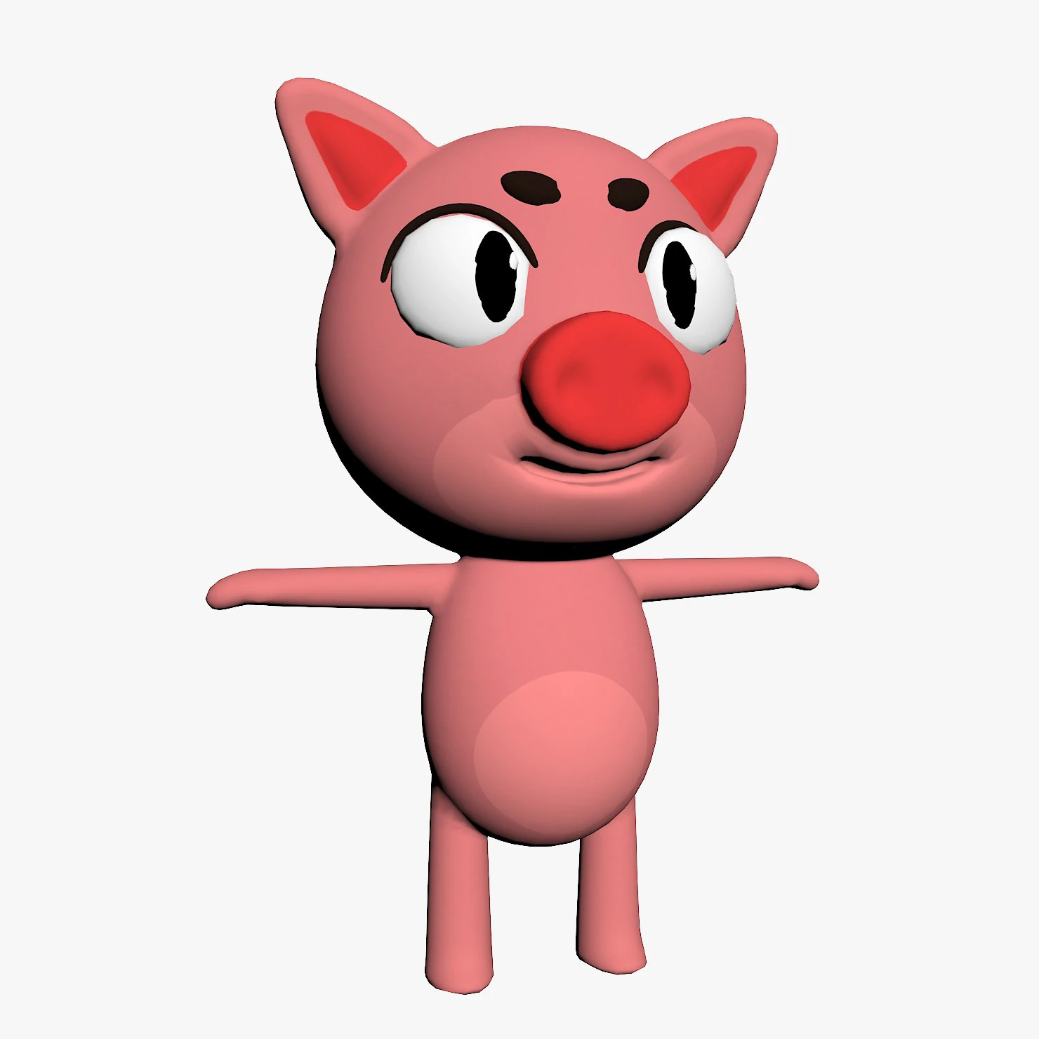 cartoon pig character 3D Model .c4d .max .obj .3ds .fbx .stl .blend 